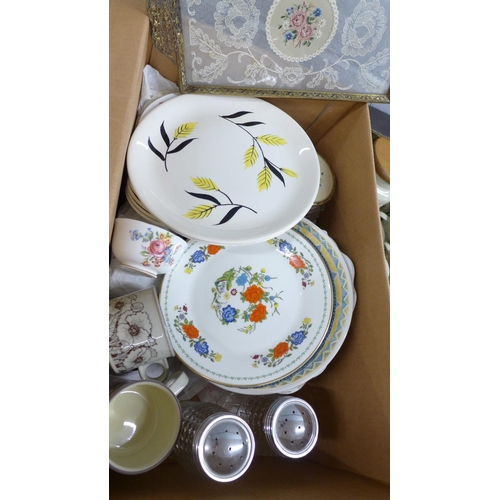 1088 - Two boxes of assorted china including Palissy, Hornsea and a dressing table set **PLEASE NOTE THIS L... 