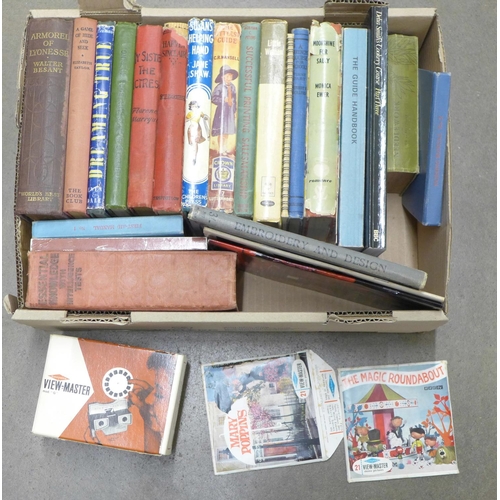 1091 - A box of assorted books including nursing and first aid and a Viewmaster with slides **PLEASE NOTE T... 