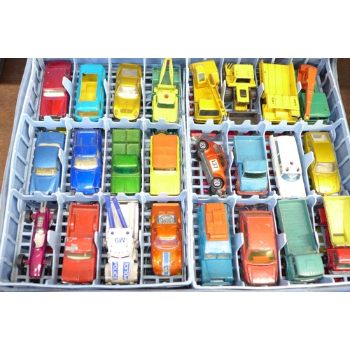 667 - A Matchbox carrying case with die-cast vehicles