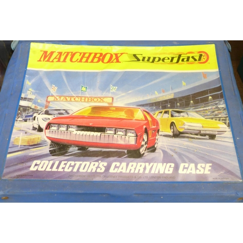 667 - A Matchbox carrying case with die-cast vehicles