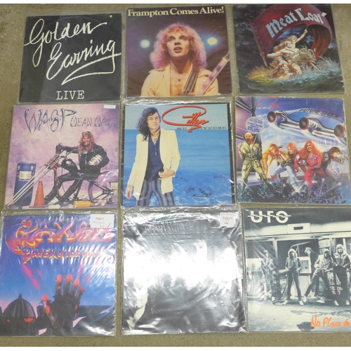 691 - Rock LP records including Saxon, Wasp, Rainbow, Boston, Whitesnake, etc. (15)