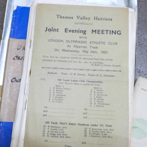 747 - Seventy-five athletics programmes, 1940's  & 1950's including Empire and Commonwealth Games