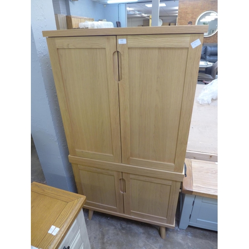 1598 - A tambour oak drinks cabinet