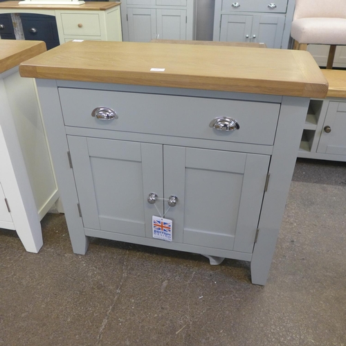 1619 - A Suffolk grey painted oak two door mini sideboard (TT-SMS-G)  * This lot is subject to VAT