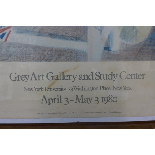 1 - A David Hockney exhibition poster, Still Life, Taj Hotel, Grey Art Gallery and Study Center, April 1... 