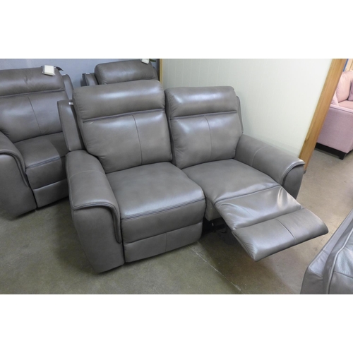 1578 - A Nevada leather two seater manual recliner sofa (Storm Grey)  *This lot is subject to vat