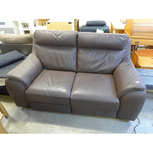 1835 - A Serena brown two seater recliner with ratchet headrest (200171) RRP £1083.33
(scuffing and wear to... 