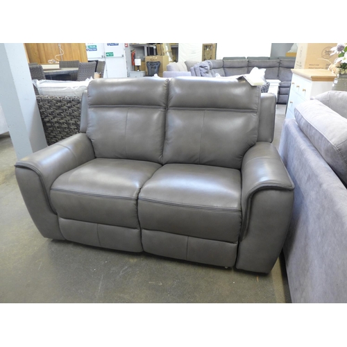 1578 - A Nevada leather two seater manual recliner sofa (Storm Grey)  *This lot is subject to vat