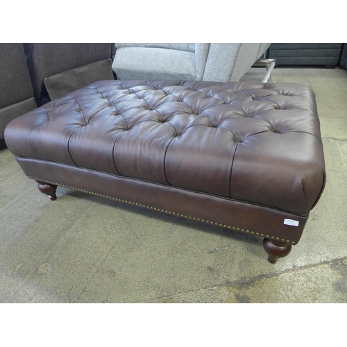 1784 - A New Allington brown leather footstool (297390) - RRP £483.33 + VAT - this lot is subject to VAT