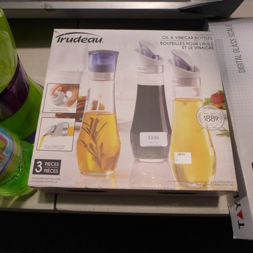 3336 - A Set Of 3 Trudeau Oil/Spray Bottles    (192-78)  * This Lot Is Subject To Vat