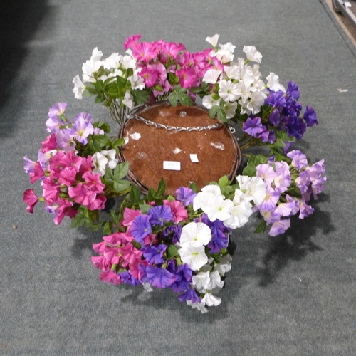 3340 - An Artificial Hanging Petunia Ball Basket (incomplete)  (192-183)  * This Lot Is Subject To Vat