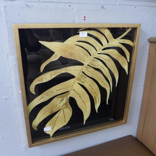 1545 - A framed palm leaf image on glass (20384/5/634)   #