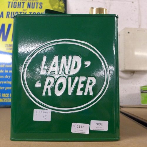 2092 - Reproduction Land Rover fuel can *This lot is subject to vat