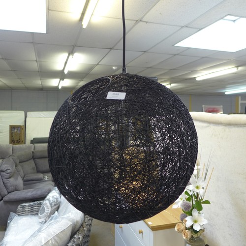 1588 - A black linear space pendant ceiling light