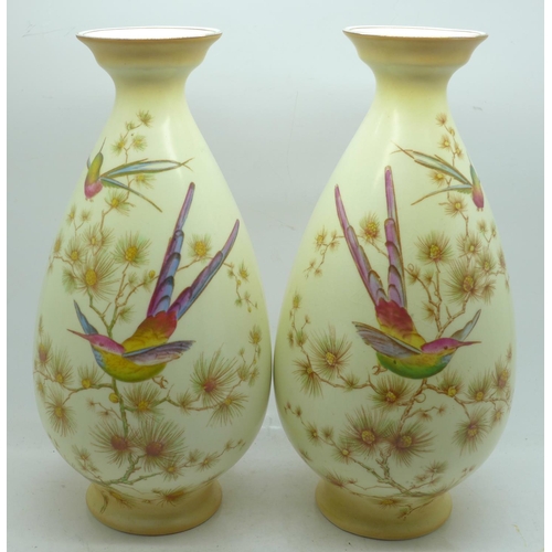 608 - A pair of Crown Ducal vases, A1168, 25.5cm