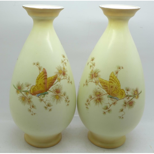 608 - A pair of Crown Ducal vases, A1168, 25.5cm