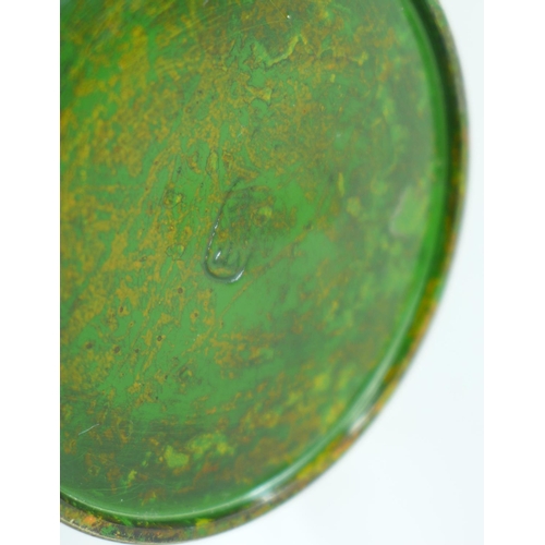 610 - A Japanese decorated metal vase, character marks to base, 24cm