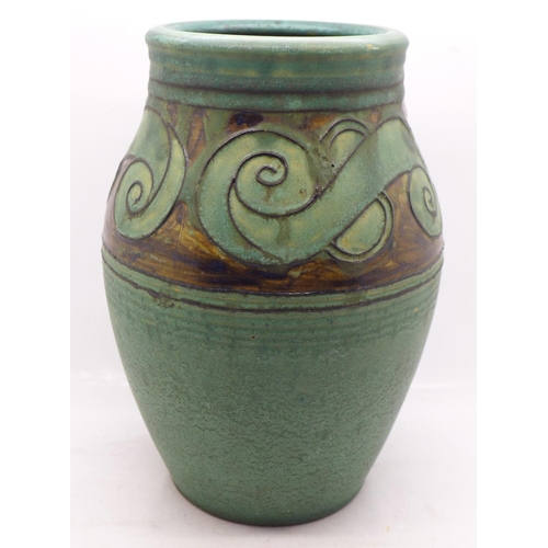 612 - A 1930's Bourne Denby Danesby Ware vase, 22cm