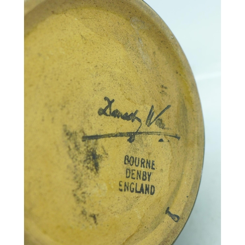 612 - A 1930's Bourne Denby Danesby Ware vase, 22cm