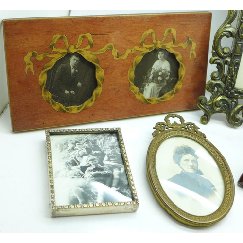 619 - A collection of eight photograph frames including one Victorian and three Edwardian
