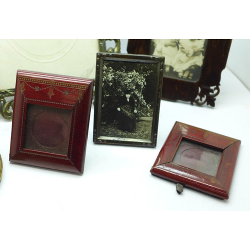 619 - A collection of eight photograph frames including one Victorian and three Edwardian