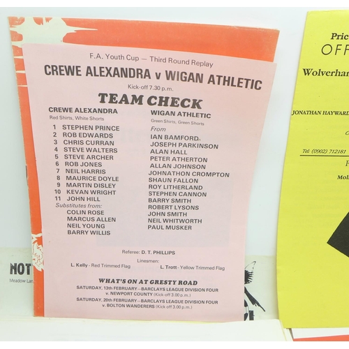 635 - Twenty-five single sheet Youth Cup football programmes