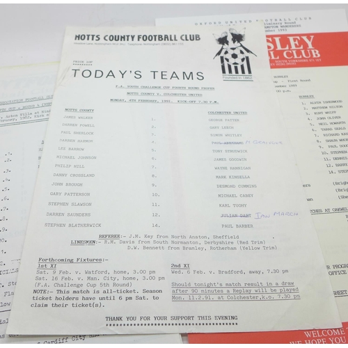 635 - Twenty-five single sheet Youth Cup football programmes