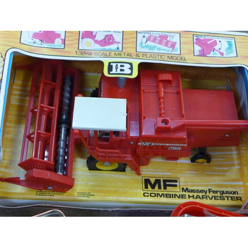 788 - A Britains Combine Harvester, Britains figures, Matchbox and Herpa model lorries