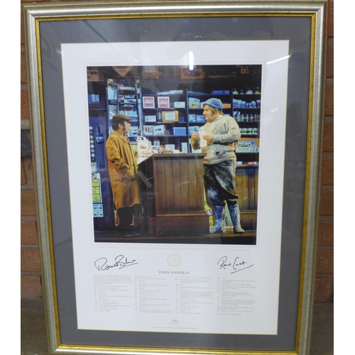 793 - A signed mounted and framed limited edition lithograph, including the sketch script, Ronnie Corbett ... 