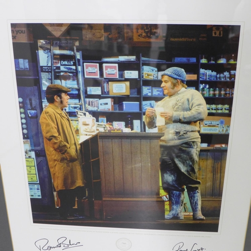793 - A signed mounted and framed limited edition lithograph, including the sketch script, Ronnie Corbett ... 