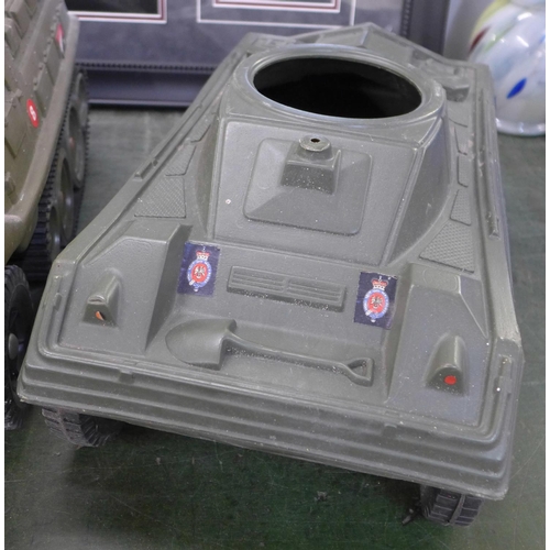 797 - Three Action Man vehicles including half-track Cherilea