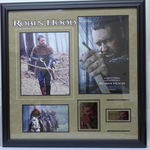 807 - A signed Russell Crowe photograph and other photographs from Robin Hood, mounted and framed with cer... 