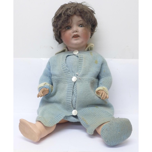 812 - An Armand Marseille doll, open/close eyes, tremble tongue, with AM996 backstamp