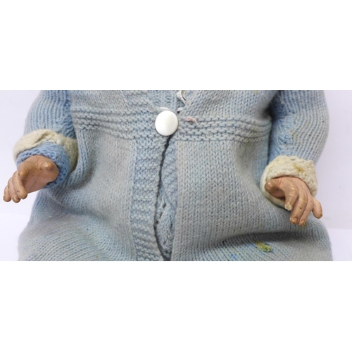 812 - An Armand Marseille doll, open/close eyes, tremble tongue, with AM996 backstamp
