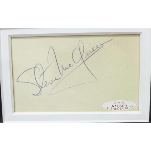815 - A Steve McQueen autograph, a limited edition film poster of The Great Escape, mounted and framed (si... 
