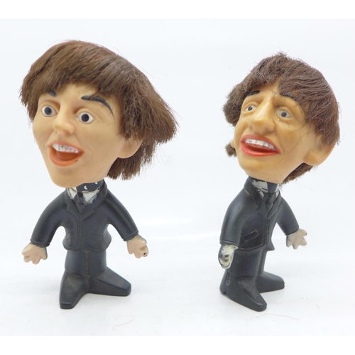 831 - Two The Beatles Remco dolls, George Harrison and Ringo Starr
