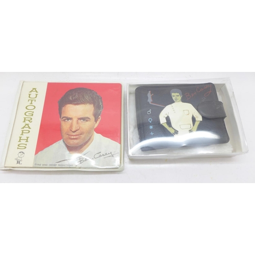 833 - American interest; Ben Casey autograph book and wallet