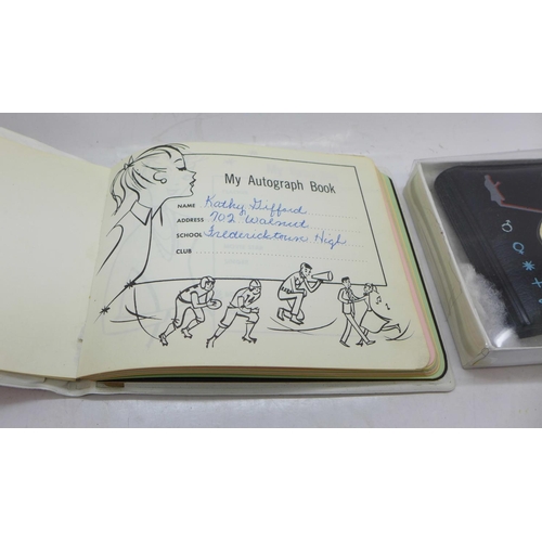 833 - American interest; Ben Casey autograph book and wallet
