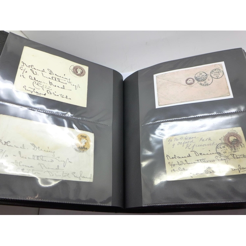 841 - India; 1900-08 album of 120+ covers all sent from India to Roland Dening (later Major General Roland... 
