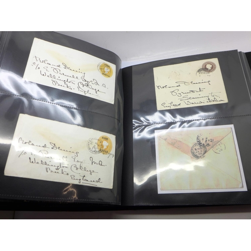 841 - India; 1900-08 album of 120+ covers all sent from India to Roland Dening (later Major General Roland... 