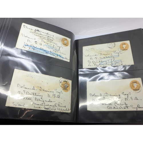 841 - India; 1900-08 album of 120+ covers all sent from India to Roland Dening (later Major General Roland... 