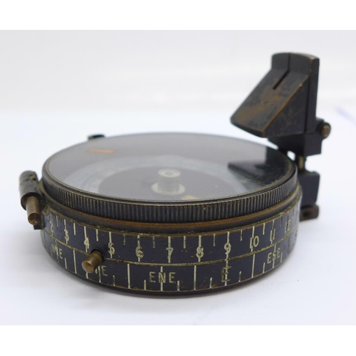 877 - A military compass by J.M. Glauser, London, No. B5165 MK.IX, 1939