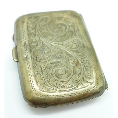 893 - A silver cigarette case, 62.4g