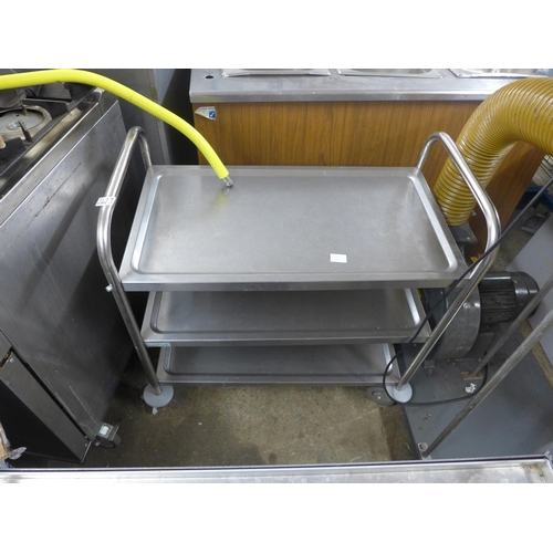 2423 - 3 tier stainless mobile trolley L 800 x W 430 x H 850