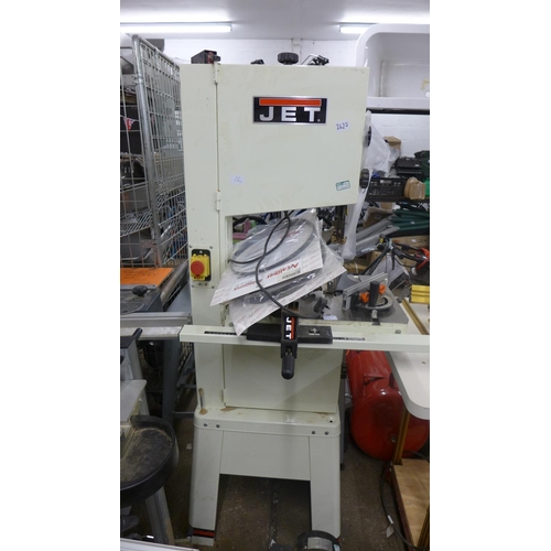 2427 - Jet 240v woodworking bandsaw - model no. JWBS-14, with instructions, guide, spare blades