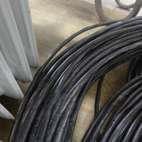 2456 - Reel of 3 core heavy duty electric cable - at least 100 mtrs in length