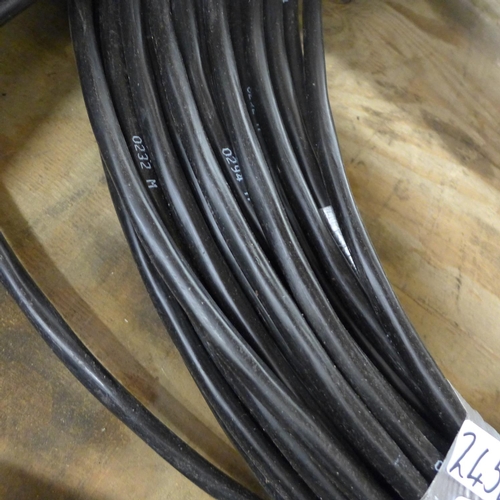 2458 - Reel of 3 core heavy duty electric cable - at least 100 mtrs in length