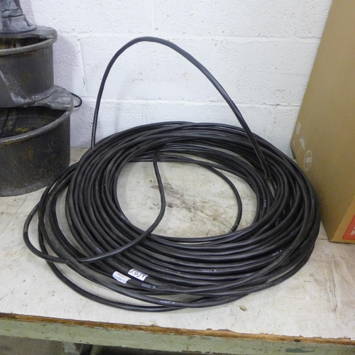 2459 - Reel of 3 core heavy duty electric cable - at least 100 mtrs in length