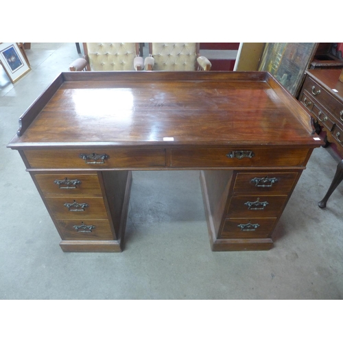 80 - A Victorian mahogany pedestal desk