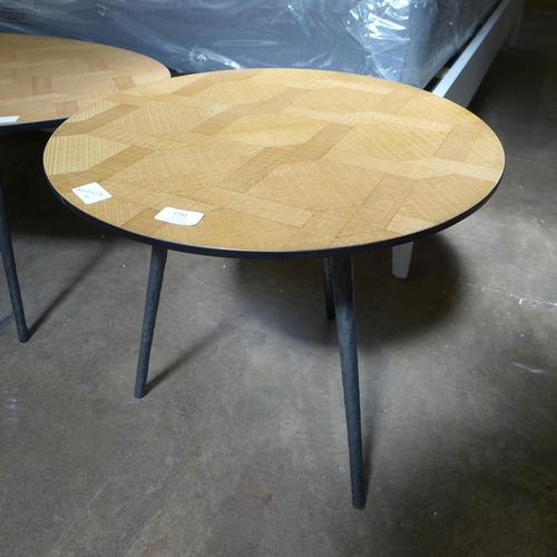 1311 - A parquetry and steel lamp table